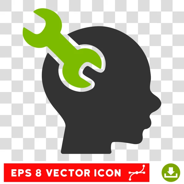 Gehirn Service Schraubenschlüssel eps Vektor-Symbol — Stockvektor