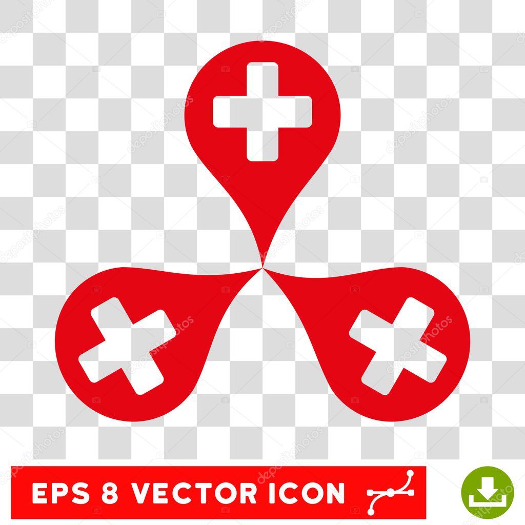 mapa kolo Nemocnice mapa značky kolo vektorové Eps ikonu — Stock Vektor  mapa kolo