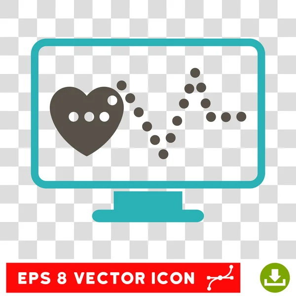 Cardio Monitoring Eps Vector Icon — Stock Vector
