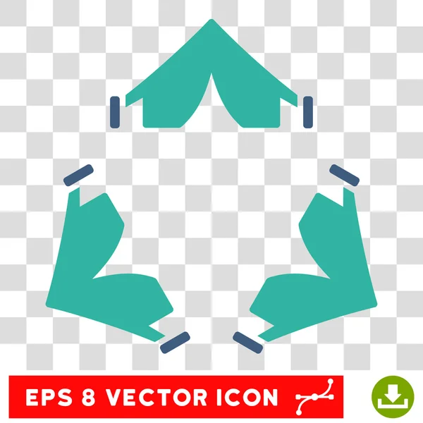 Tent Camp Round Vector Eps Icon — Stock Vector