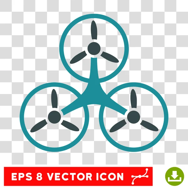 Ar Tricopter rodada vetor Eps ícone — Vetor de Stock