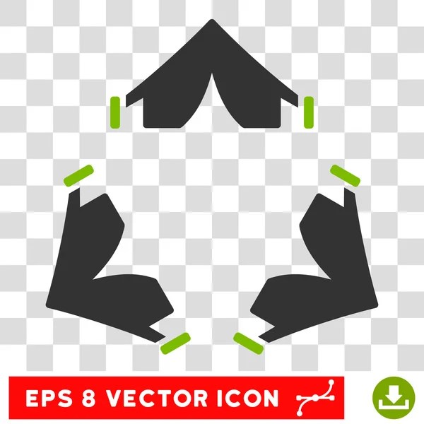 Camp de tente rond vecteur Eps Icône — Image vectorielle