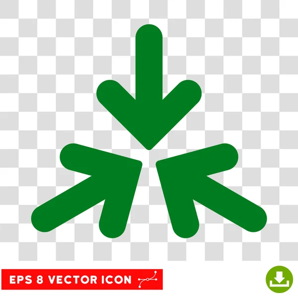 Triple Collide Arrows Round Vector Eps Icon — Stock Vector