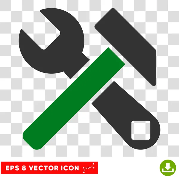 Hamer en Eps Vector moersleutelpictogram — Stockvector