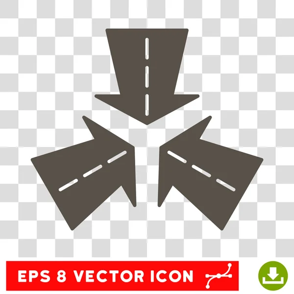 Merge Directions Round Vector Eps Icon — Stock Vector