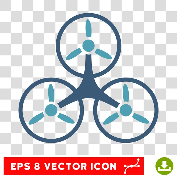 Воздух Tricopter круглый вектор Eps значок — стоковый вектор