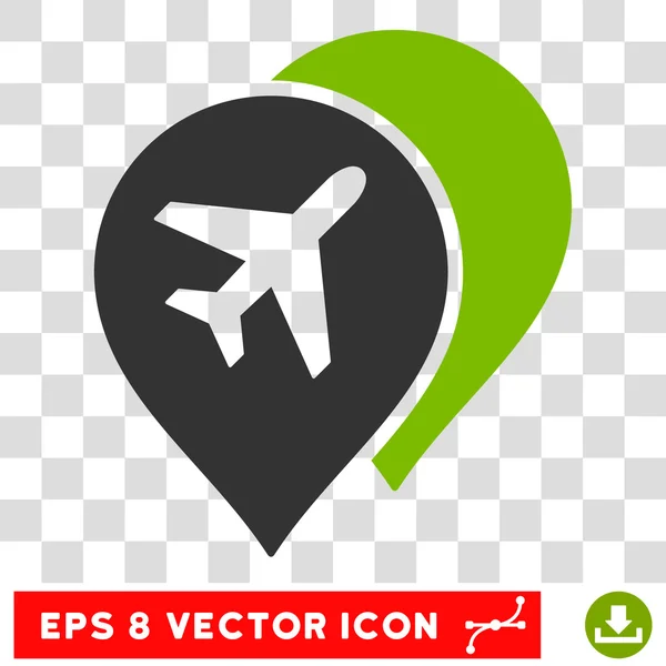 Aeropuerto Mapa Marcadores Eps Vector Icono — Vector de stock