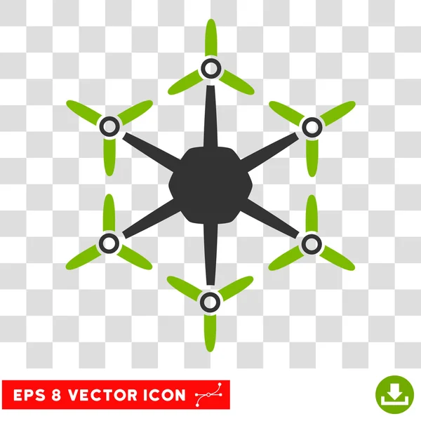 Ícone do vetor de Hexacopter Eps — Vetor de Stock