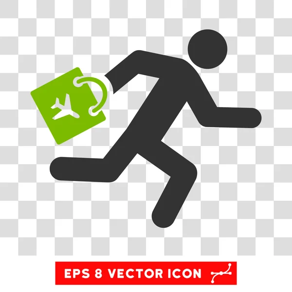 Verspäteter Flughafen Passagier eps Vektor Symbol — Stockvektor