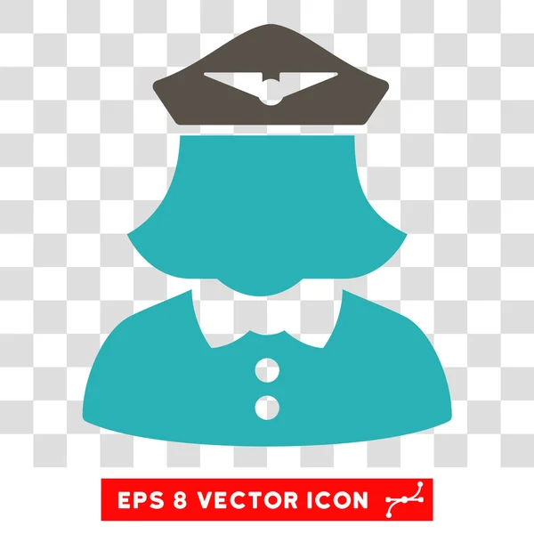 Stewardess eps Vektorsymbol — Stockvektor