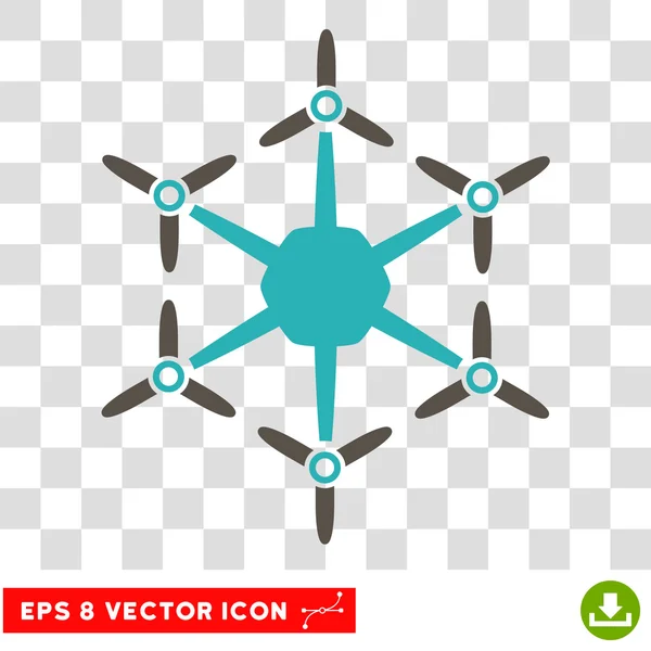 Ícone do vetor de Hexacopter Eps — Vetor de Stock