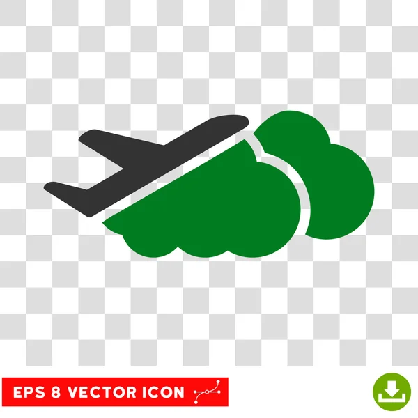 Vliegtuig over wolken EPS vector pictogram — Stockvector