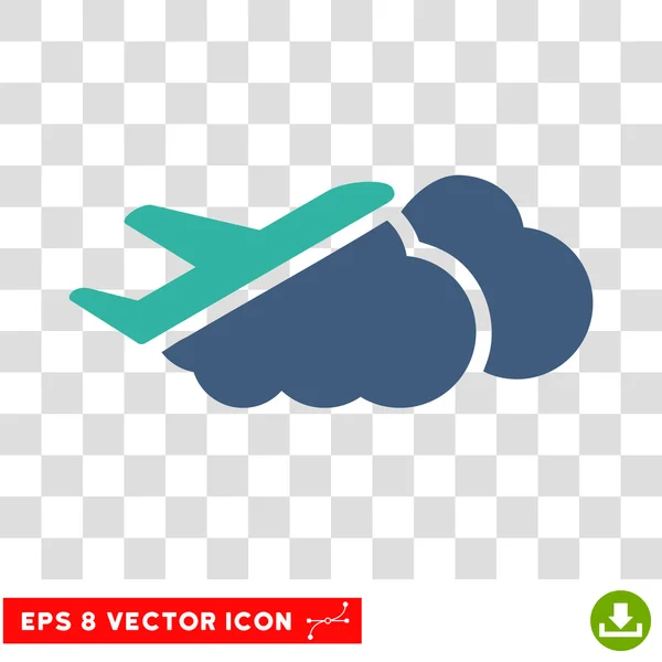 Flugzeug über Wolken eps Vektor-Symbol — Stockvektor