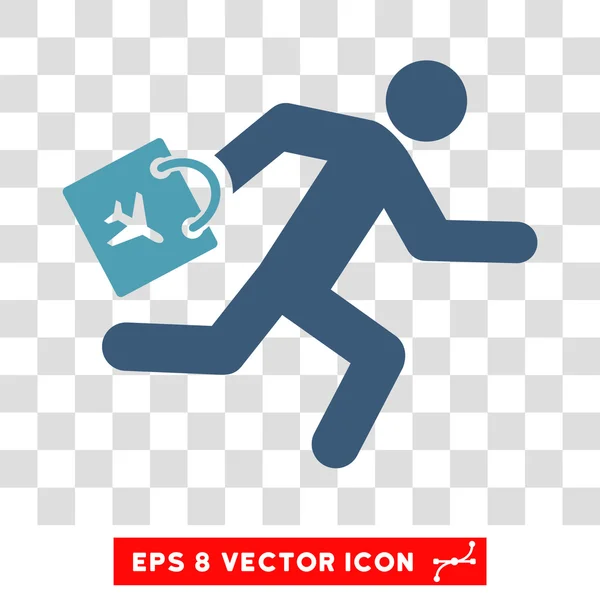 Aeropuerto tardío Pasajeros Eps Vector Icono — Vector de stock
