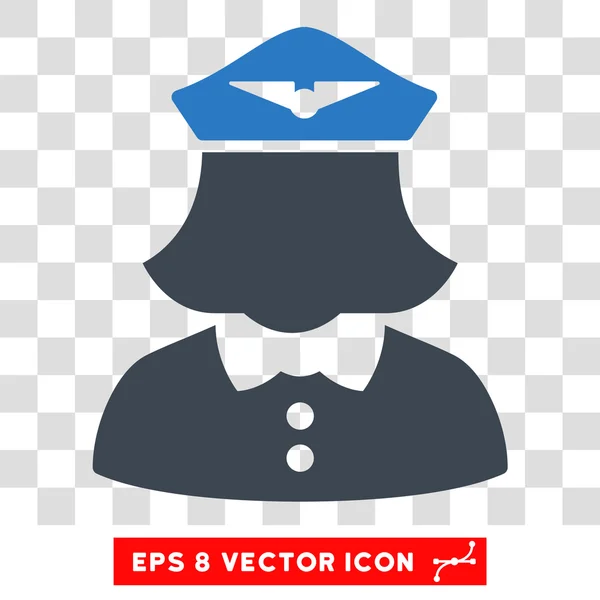 Aeromoça Eps Vector Icon — Vetor de Stock