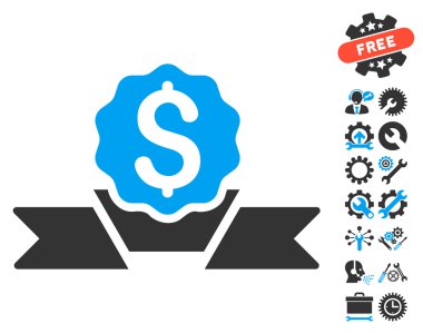 Araçlar Bonus ile Dolar Ödülü Düz Vektör Simgesi