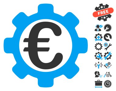 Euro Options Flat Vector Icon With Tools Bonus