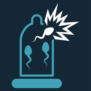 Sperm simgesi ile hasarlı prezervatif