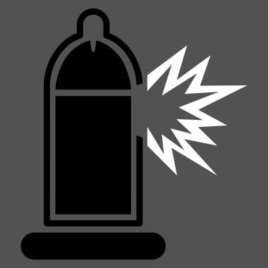 Hasarlı prezervatif Penis simgesi olan