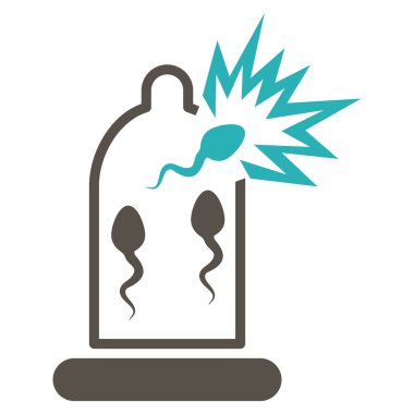 Sperm simgesi ile hasarlı prezervatif