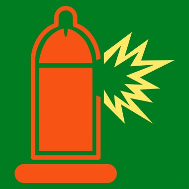 Hasarlı prezervatif Penis simgesi olan