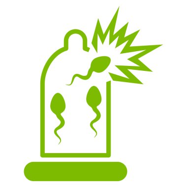 Sperm simgesi ile hasarlı prezervatif