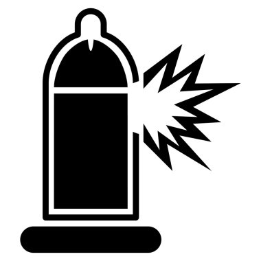 Hasarlı prezervatif Penis simgesi olan