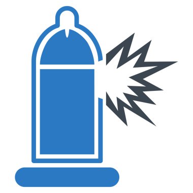 Hasarlı prezervatif Penis simgesi olan