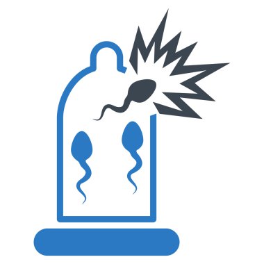 Sperm simgesi ile hasarlı prezervatif