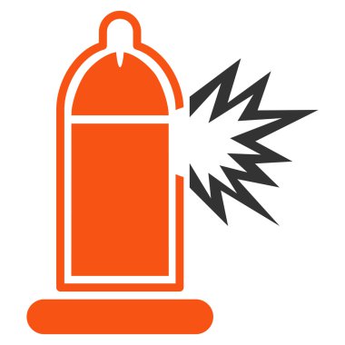 Hasarlı prezervatif Penis simgesi olan