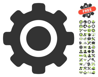 Gear Flat Vektör Simgesi Araçlar Bonus ile
