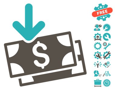 Araçlar Bonus ile Banknotlar Düz Vektör Simgesi alın