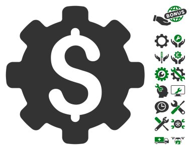 Araçları bonus ile Endüstriyel Sermaye Düz Vektör Simgesi