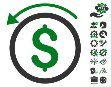 Araçlar Bonusu ile Düz Vektör Simgesini Geri Ödeme