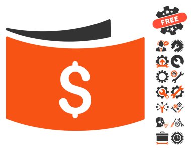 Araçlar Bonus ile Banknotlar Düz Vektör Simgesi