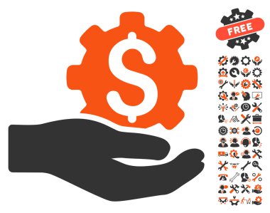 Araçlar Bonus ile Mühendislik Hizmeti Düz Vektör Simgesi