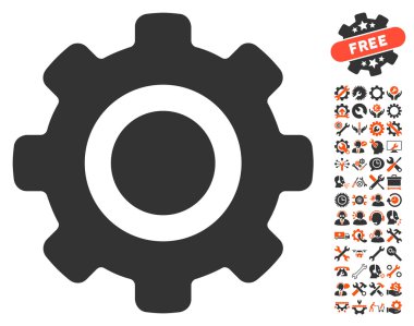 Gear Flat Vektör Simgesi Araçlar Bonus ile