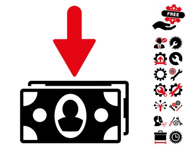 Araçlar Bonus ile Banknotlar Gelir Flat Vektör Simgesi