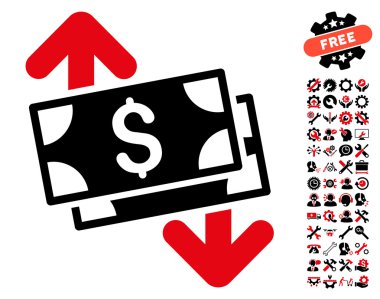 Araçlar Bonus ile Banknotlar Harcama Düz Vektör Simgesi