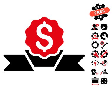 Araçlar Bonus ile Dolar Ödülü Düz Vektör Simgesi