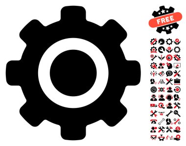 Gear Flat Vektör Simgesi Araçlar Bonus ile