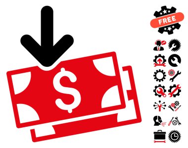 Araçlar Bonus ile Banknotlar Düz Vektör Simgesi alın