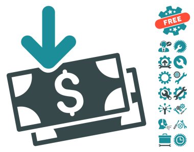 Araçlar Bonus ile Banknotlar Düz Vektör Simgesi alın