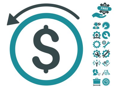 Araçlar Bonusu ile Düz Vektör Simgesini Geri Ödeme