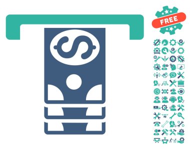 Banknotlar Araçlar Bonus ile Düz Vektör Simgesi Çekme