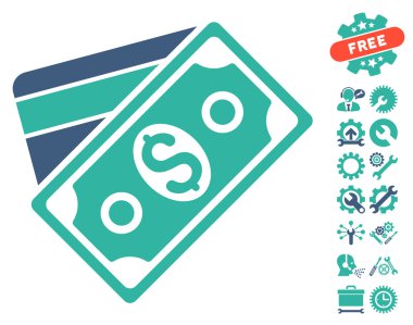 Araçlar Bonus ile Para Düz Vektör Simgesi