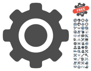 Gear Flat Vektör Simgesi Araçlar Bonus ile