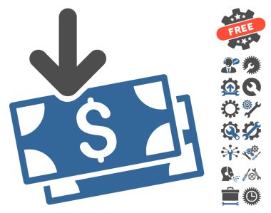 Araçlar Bonus ile Banknotlar Düz Vektör Simgesi alın