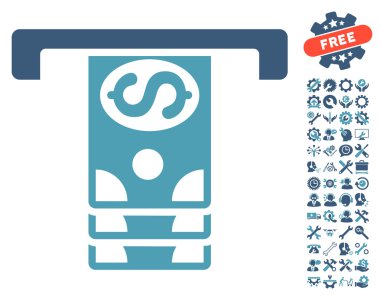 Banknotlar Araçlar Bonus ile Düz Vektör Simgesi Çekme