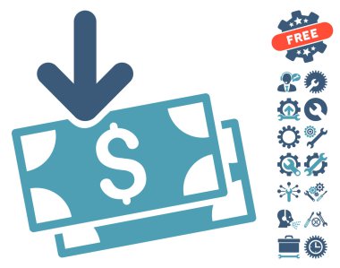 Araçlar Bonus ile Banknotlar Düz Vektör Simgesi alın